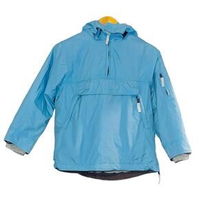 Mini Boden Pullover Snow Jacket Waterproof Boys Sz 7-8 Years Blue Hooded Winter